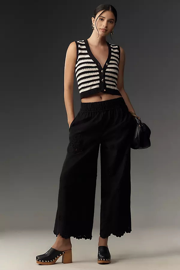 The Somerset Pull-On Pants: Washed Embroidered Edition | Anthropologie (US)