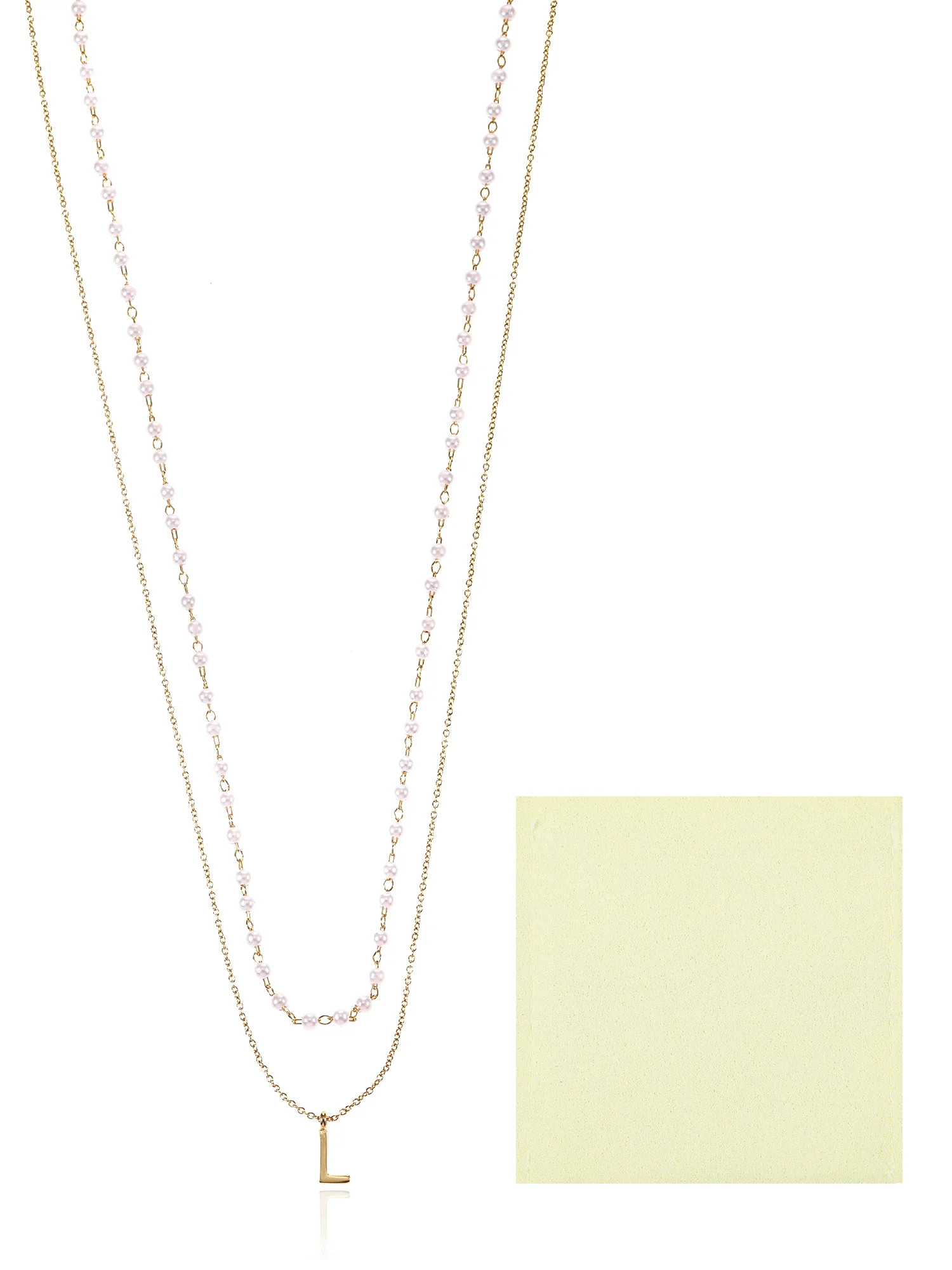 Time and Tru Goldtone Initial Letter Necklace Set, 2 Pieces, Letter L | Walmart (US)