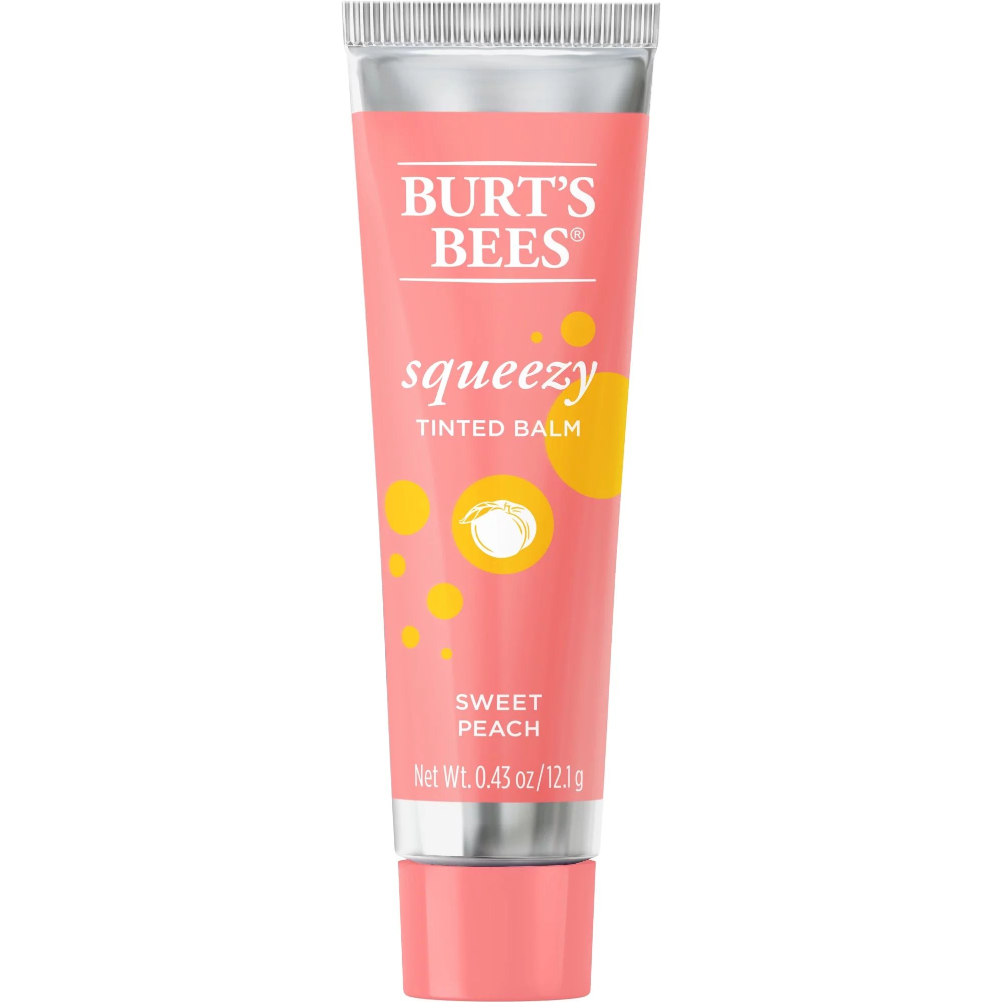 Burt's Bees 100% Natural Origin Squeezy Tinted Lip Balm, Sweet Peach - 0.43 Ounce Squeeze Tube | Walmart (US)