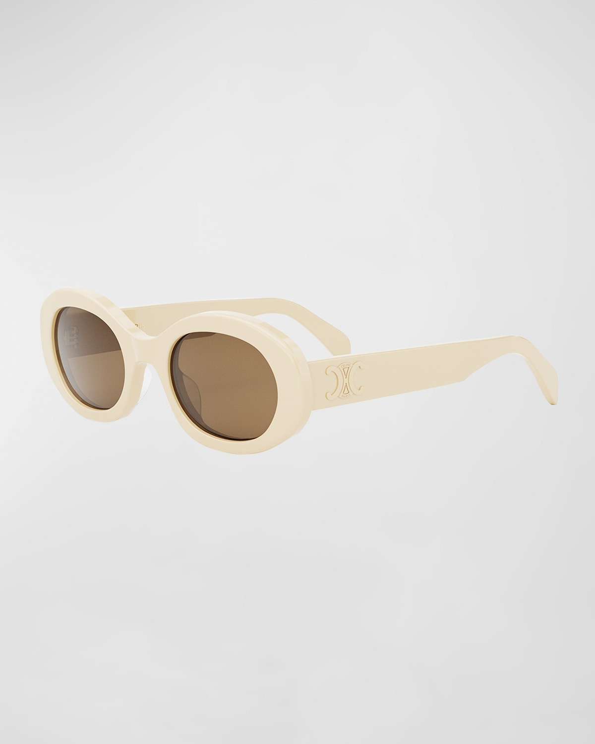 Triomphe Acetate Oval Sunglasses | Neiman Marcus