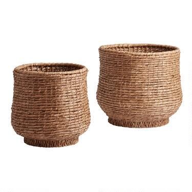 Annika Water Hyacinth Pedestal Basket | World Market