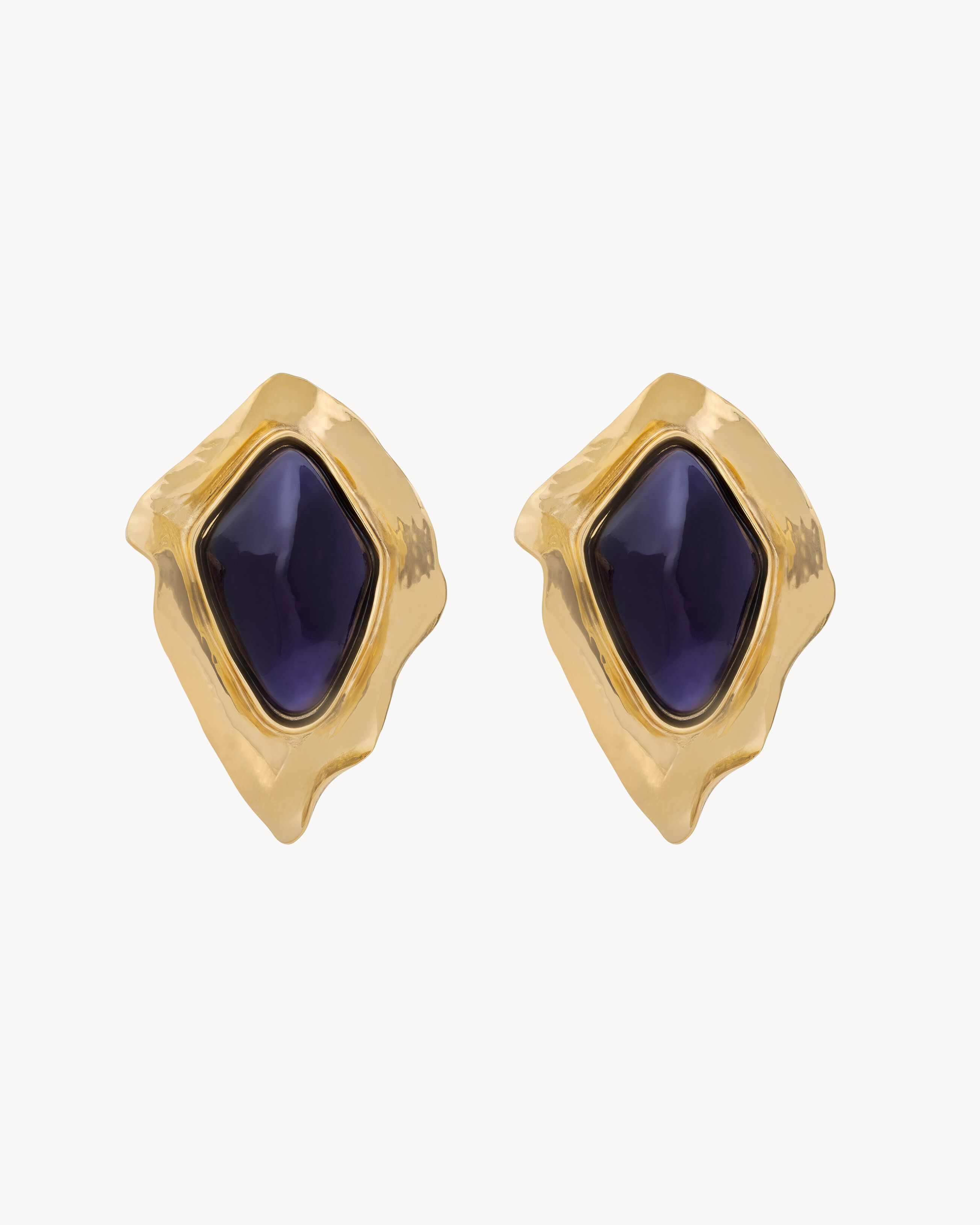cabochon earrings in resin and metal | Saint Laurent Inc. (Global)