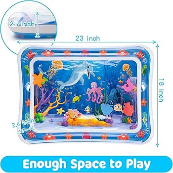 Tummy Time Water Mat丨Inflatable Tummy Time Water Play Mat for Babies, Infants and Toddlers 3 to... | Amazon (US)