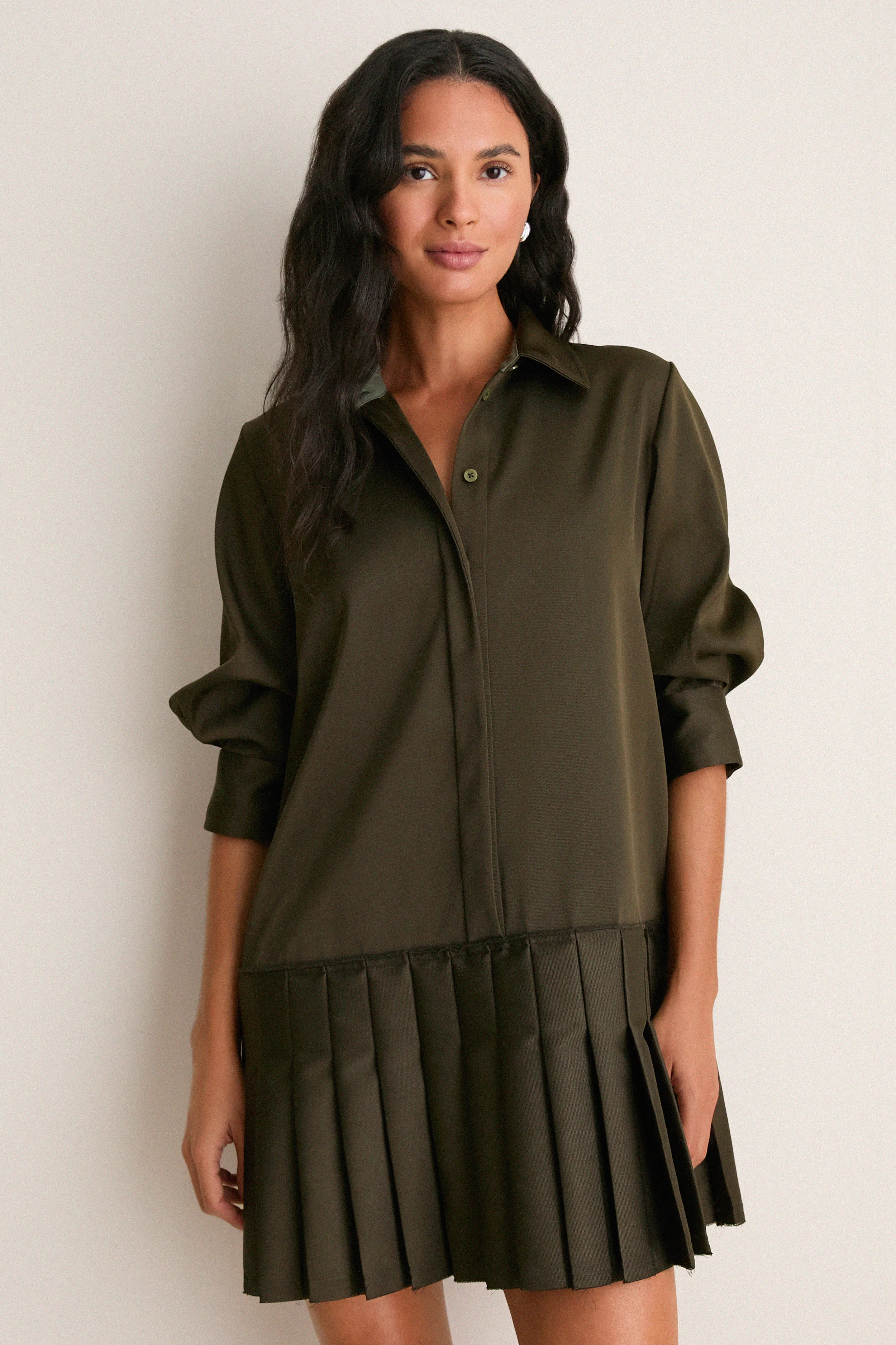 Dark Olive Regina Mini Dress | Tuckernuck (US)