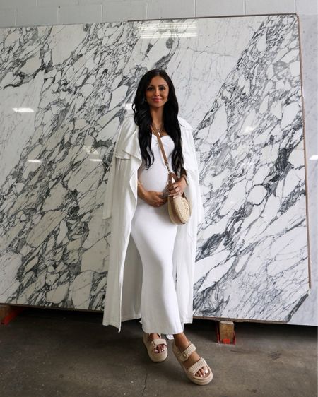 Chic summer outfit / bump friendly / maternity outfit
Amazon white knit dress wearing a small
Steve Madden sandals run TTS
Prada crochet / raffia bag



#LTKFindsUnder50 #LTKBump #LTKFindsUnder100