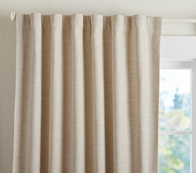 Evelyn Linen Blackout Curtain | Pottery Barn Kids