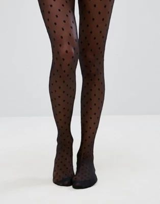 ASOS DESIGN medium polka dot black tights | ASOS US