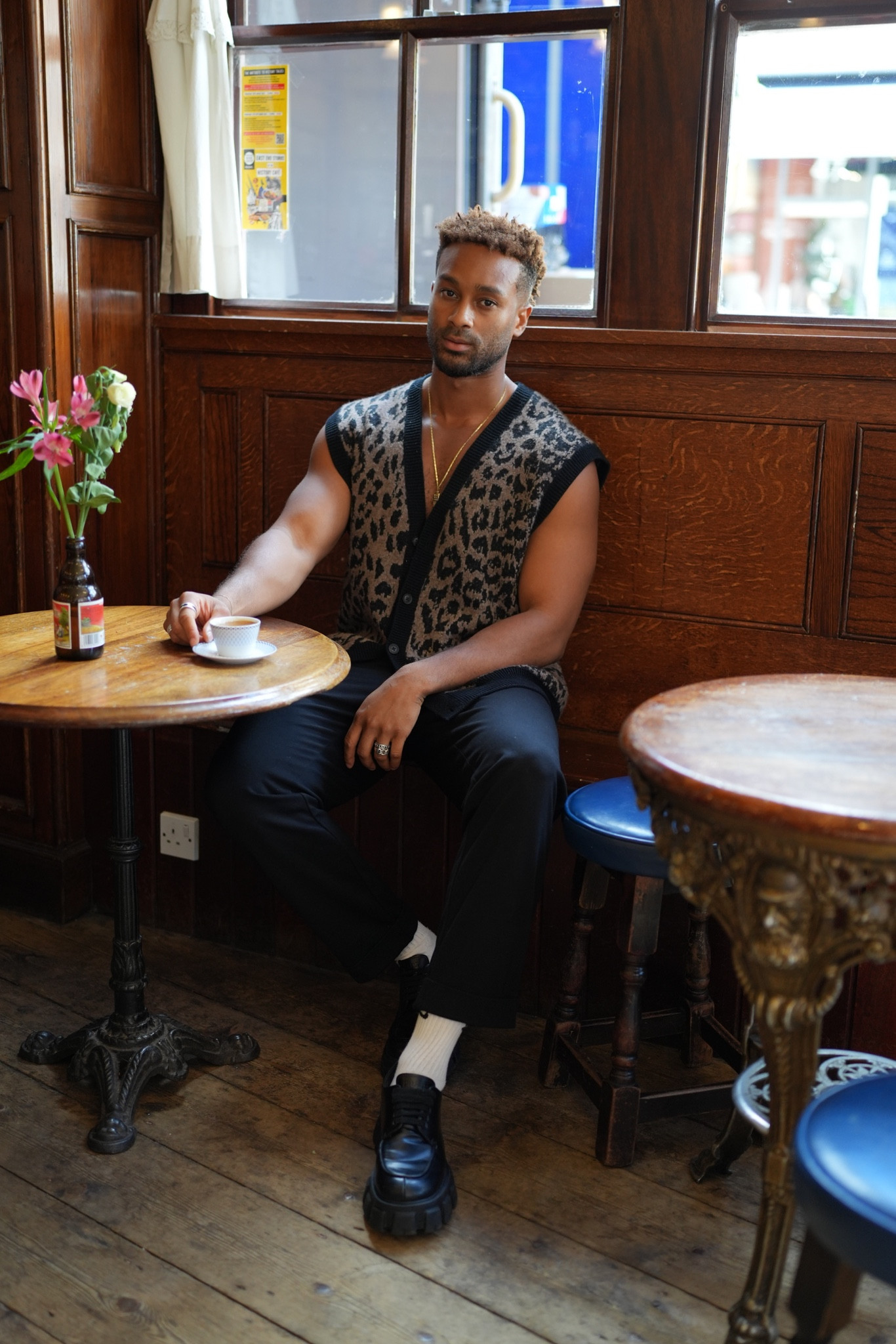 All saints, leopard print, men’s outfit, men’s knitwear, neutral style, transitional outfit, autumnal fashion, men’s fashion inspo, ASOS, black chunky loafers, smart casual outfit, knitwear 

#LTKstyletip #LTKSeasonal #LTKeurope