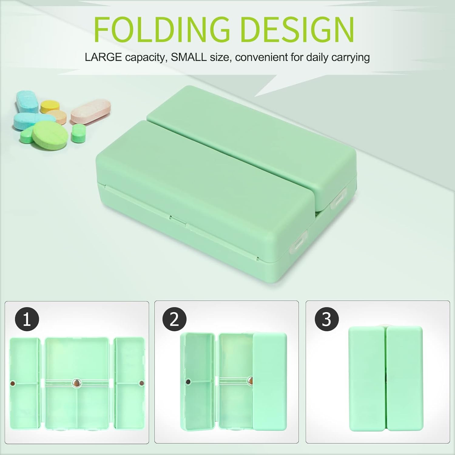 FYY Daily Pill Organizer,7 Compartments Portable Pill Case Travel Pill Organizer,[Folding Design]... | Amazon (US)