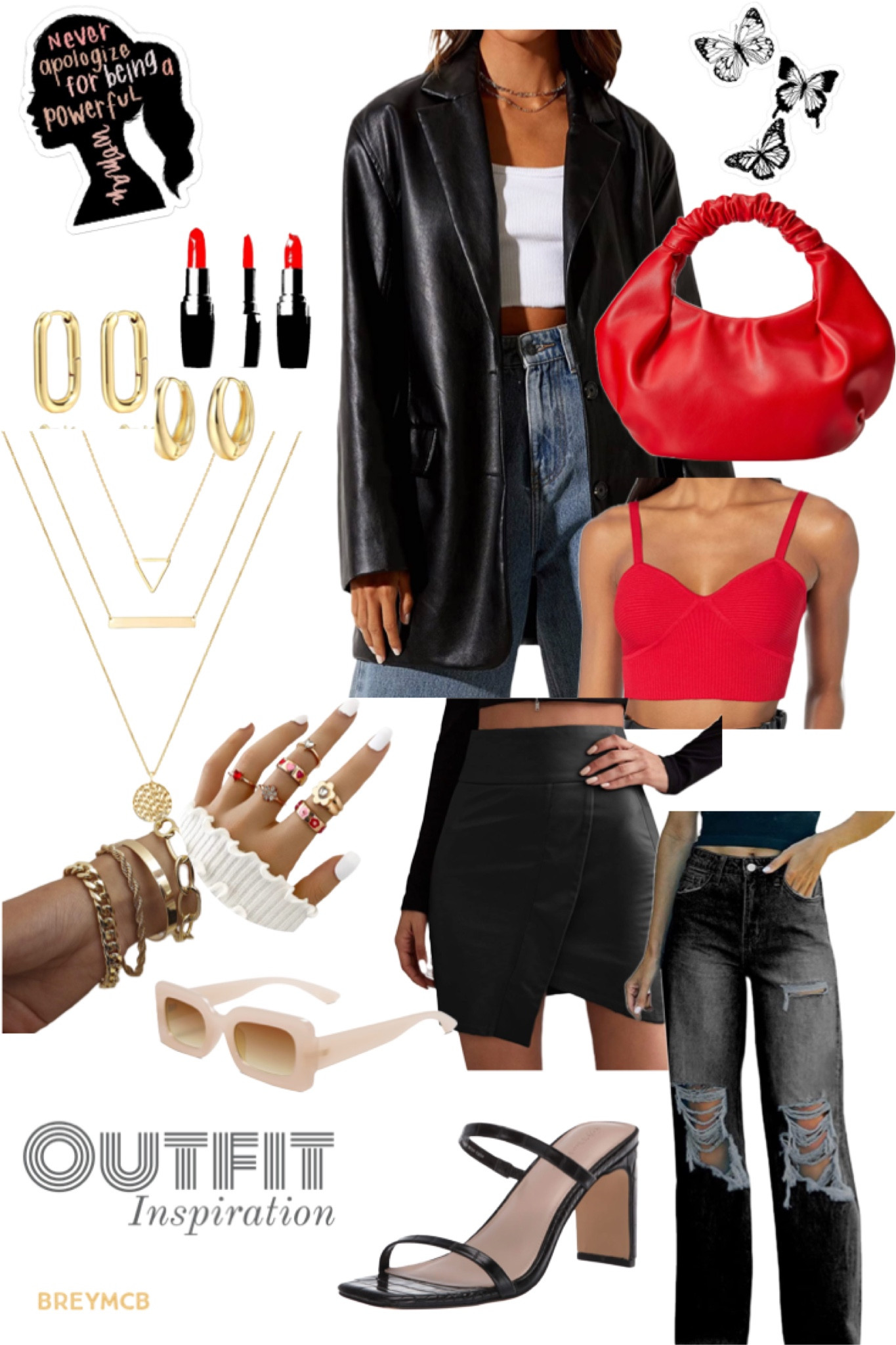 Outfit inspiration- trendy fashion y2k- leather is one of my all-time favorites. This blazer is everything with red as accent color. Everything linked in my store front https://www.amazon.com/shop/crimsonmahannah 
Follow me to stay updated on new items in my list. 

#LTKworkwear #LTKbeauty #LTKstyletip