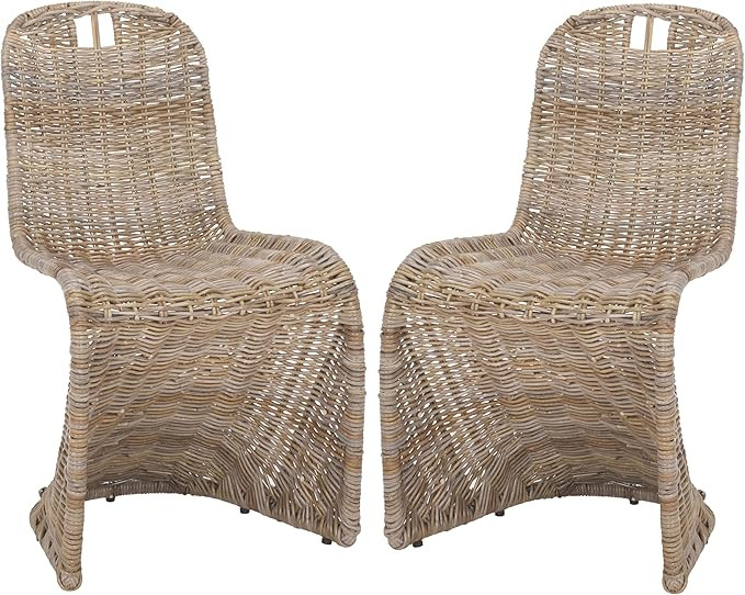 Safavieh Home Collection Cilombo Natural Wicker Dining Chair (Set of 2), 19" | Amazon (US)