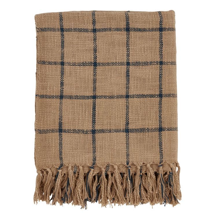 50"x60" Checkered Throw Blanket Brown - Saro Lifestyle | Target