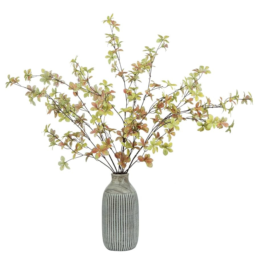 4pcs Fall Faux Branches 31" Fake Stems Fall Yellow Artificial Leaves Branches for Vase Filler Cen... | Amazon (US)