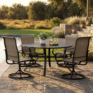 4-Piece Wicker Outdoor Dining Chairs Set with Cushions | The Home Depot