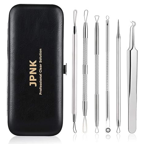 JPNK 6 PCS Blackhead Remover Comedones Extractor Acne Removal Kit for Blemish, Whitehead Popping,... | Amazon (US)