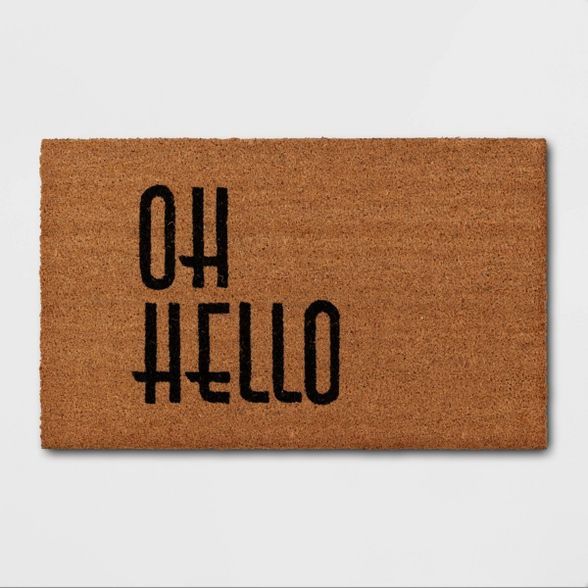 1'6"x2'6" Oh Hello Doormat Black - Threshold™ | Target