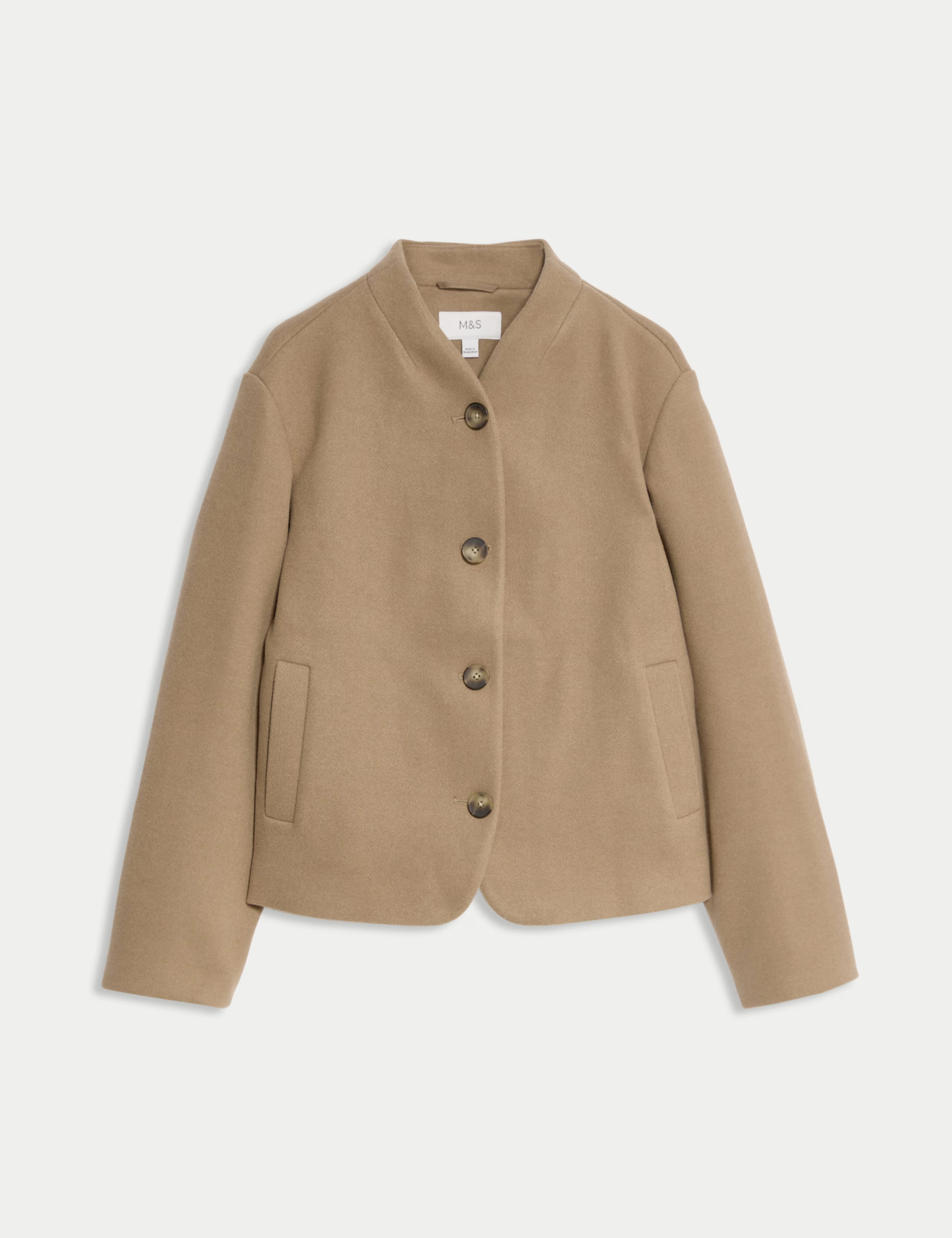 Collarless Short Jacket | M&S Collection at M&S | Marks & Spencer (UK)