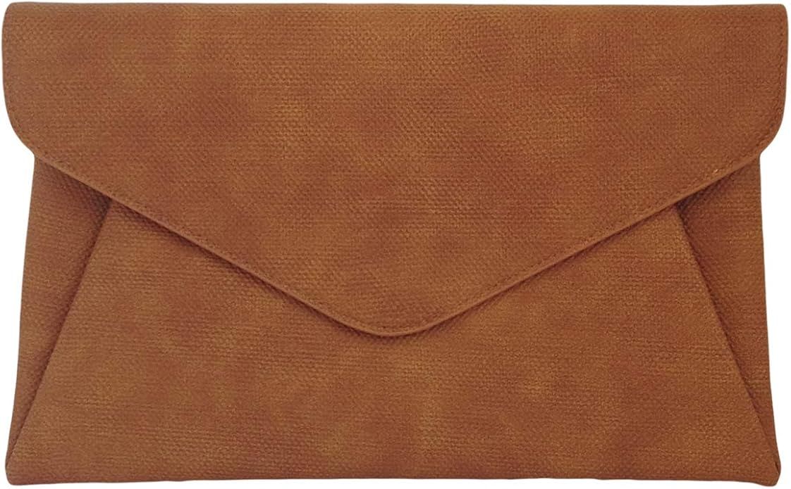 Synthetic Leather Double Pocket Envelop Clutch | Amazon (US)