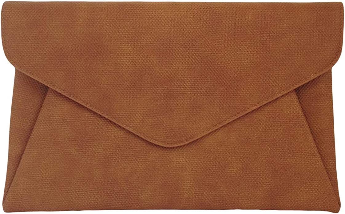 Synthetic Leather Double Pocket Envelop Clutch | Amazon (US)