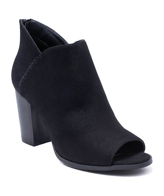 Refresh Women's Casual boots BLACK - Black Open-Toe Sharpay Bootie - Women | Zulily