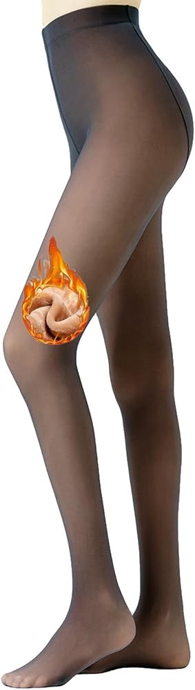 Mivnue Fleece Lined Tights for Women Winter Warm Sheer Black Womens Tights Thermal Thick Fake Tra... | Amazon (US)