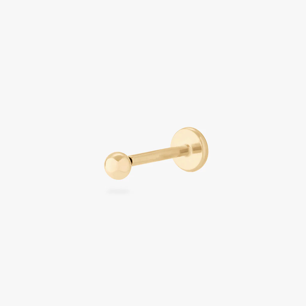 14K Ball Flatback Stud | Studs