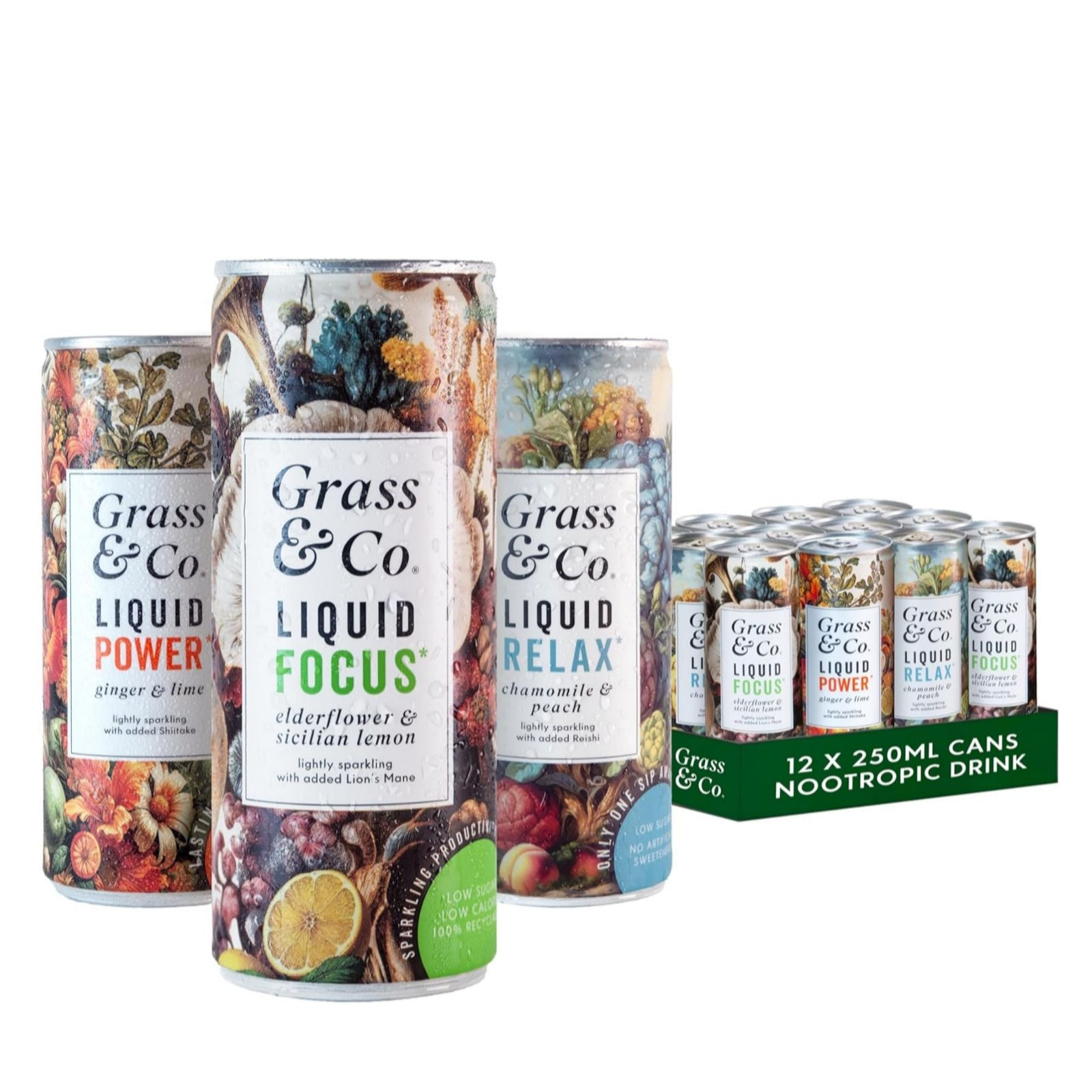 Grass & Co. LIQUID Mixed Flavour Drinks 12 Pack | QVC UK