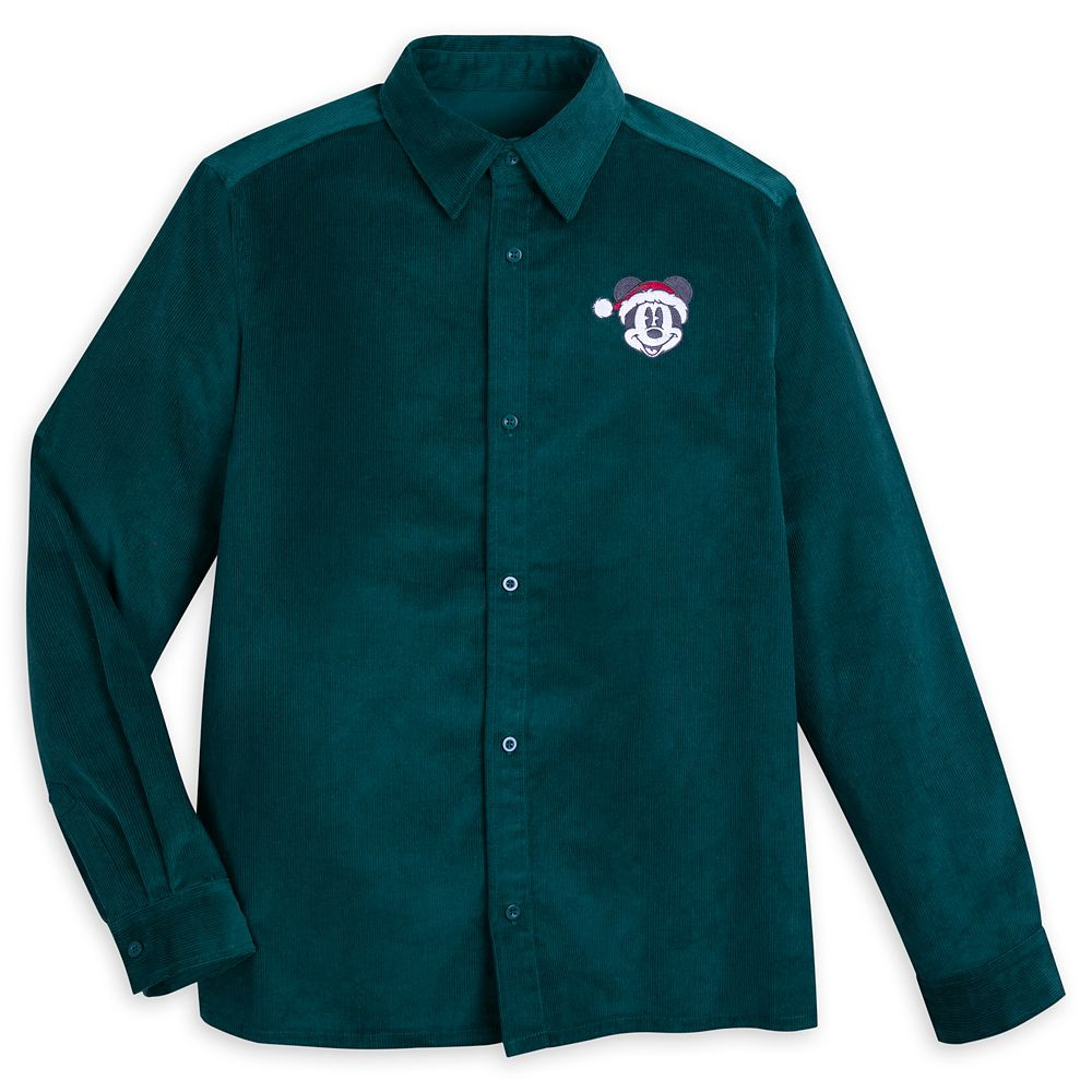 Mickey Mouse Corduroy Christmas Shirt for Adults | Disney Store