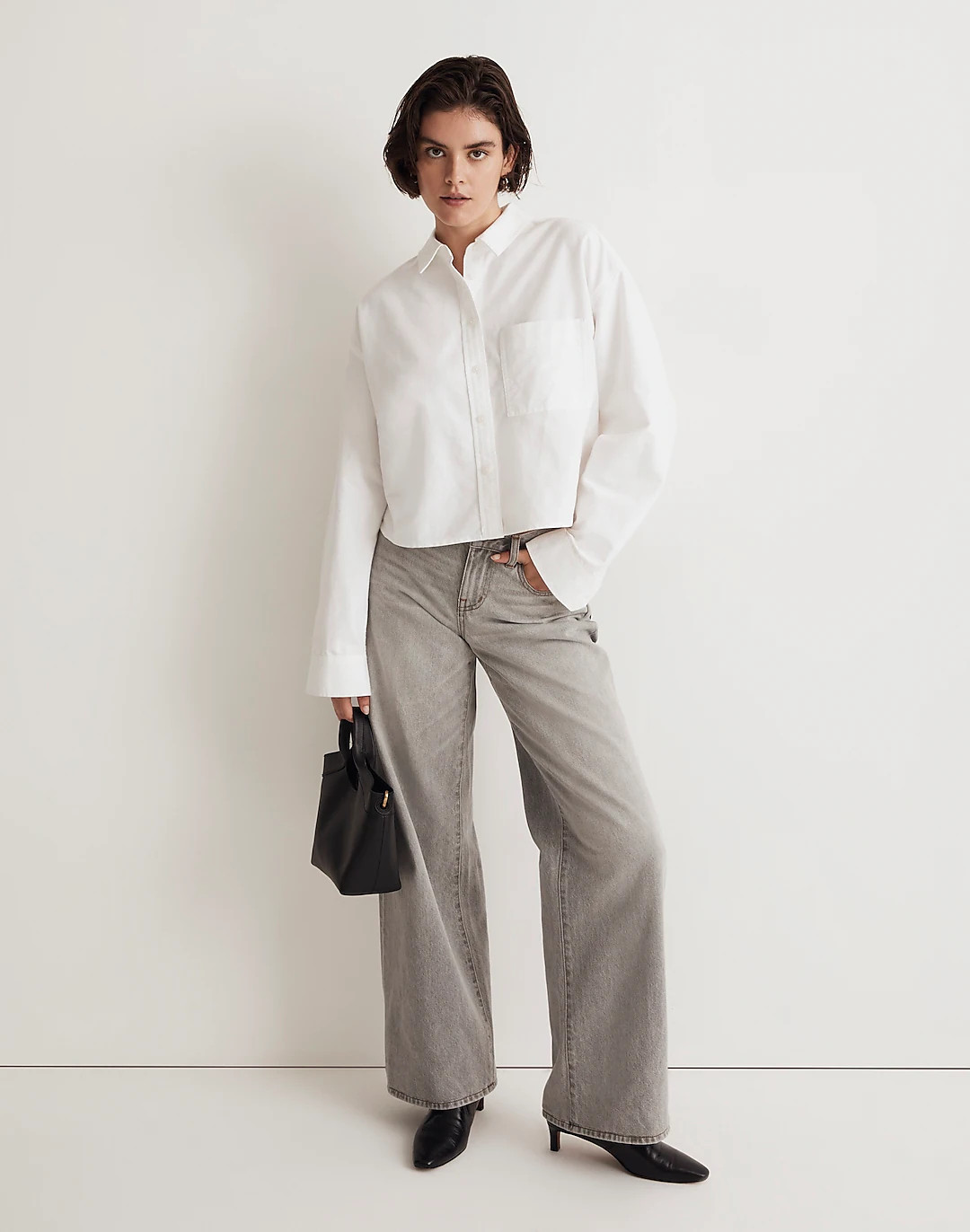 The Signature Oxford Crop Shirt | Madewell