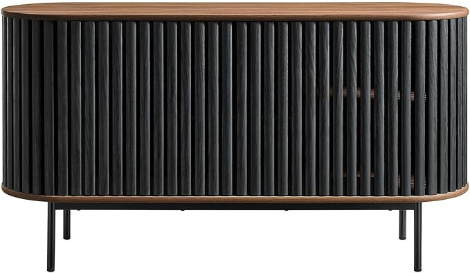 Modway Fortitude 59” Oval Sideboard Buffet Table Stand in Walnut Black-Supports TVs up to 65 in... | Amazon (US)