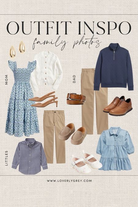 Loverly Grey spring family photo outfit idea. I love this blue Hill House dress and blue gingham boys shirt. 

#LTKfamily #LTKSeasonal #LTKstyletip