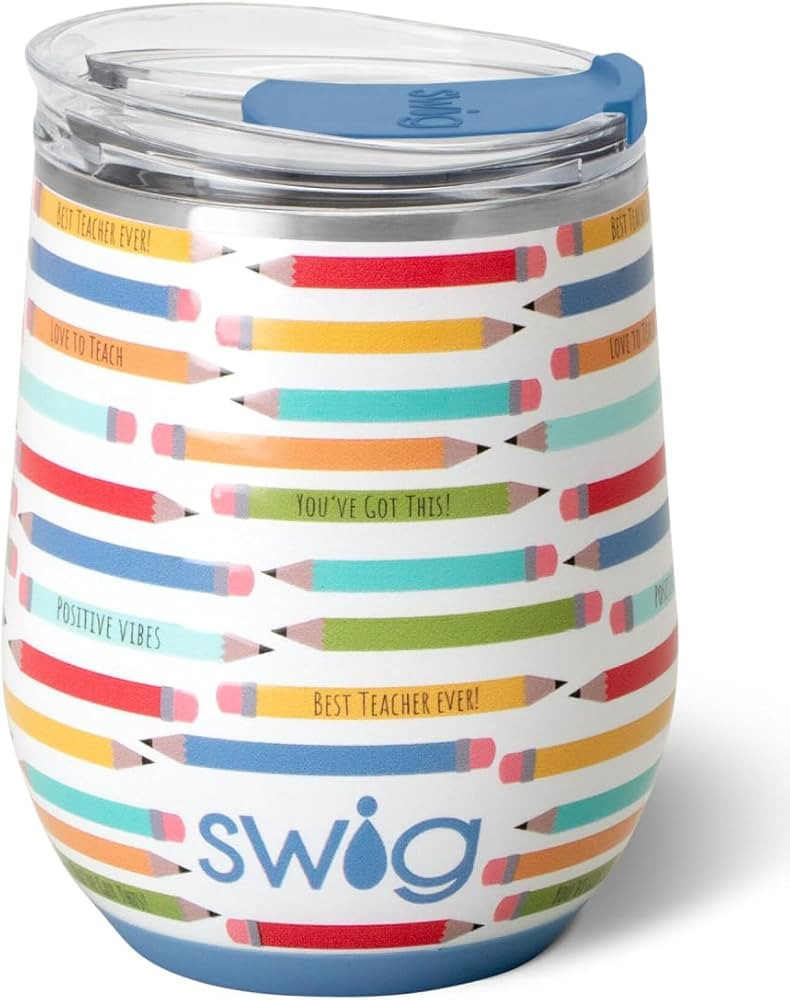 Swig Life 12oz Wine Tumbler with Lid, Stainless Steel, Dishwasher Safe, Portable, Triple Insulate... | Amazon (US)