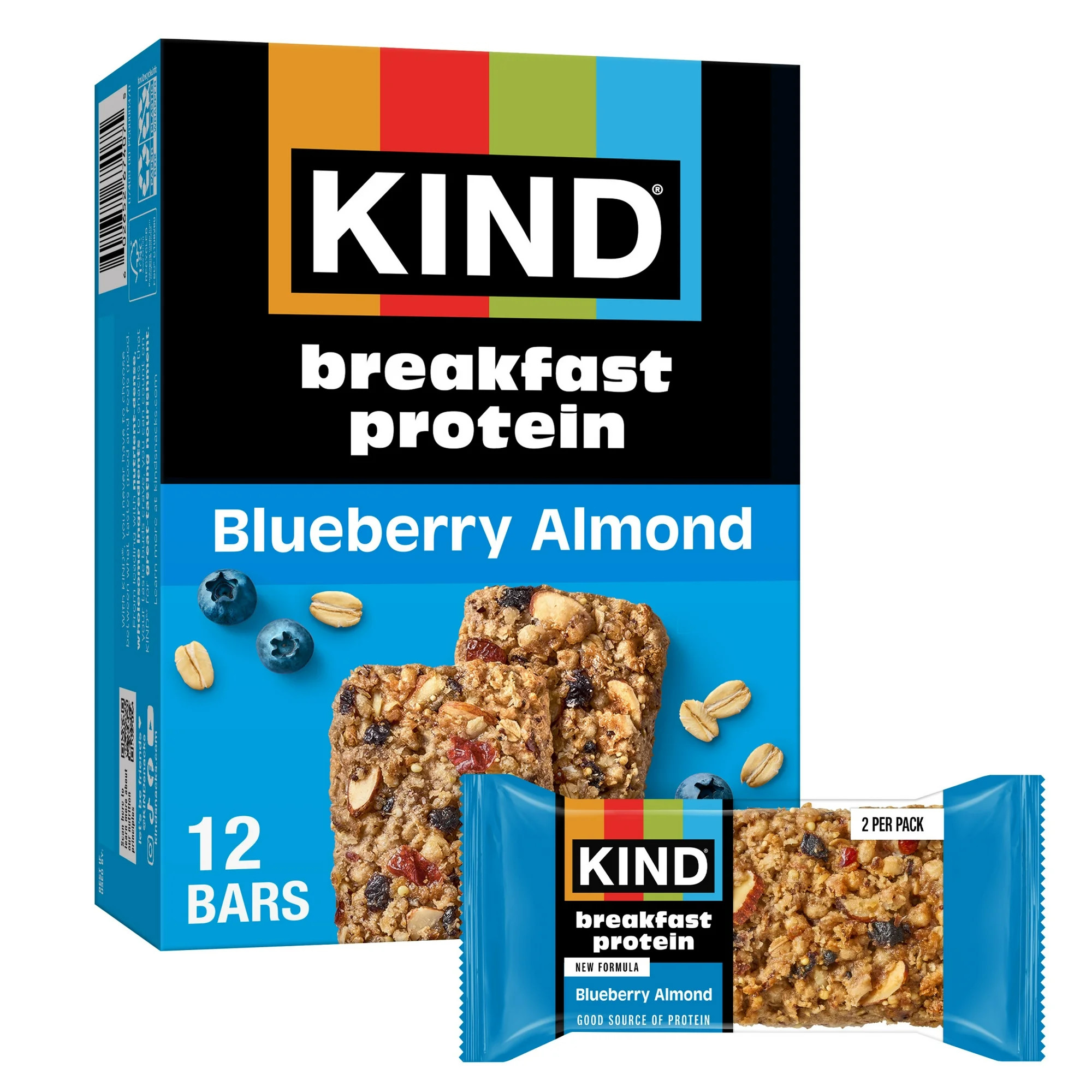 KIND Blueberry Almond Breakfast Protein Bars, 6-Count, 1 Cardboard Box | Walmart (US)