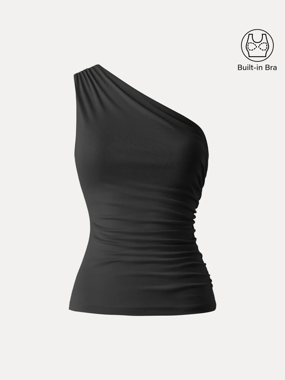 Sandwashed One Shoulder Ruched Bra Tank | OGLmove