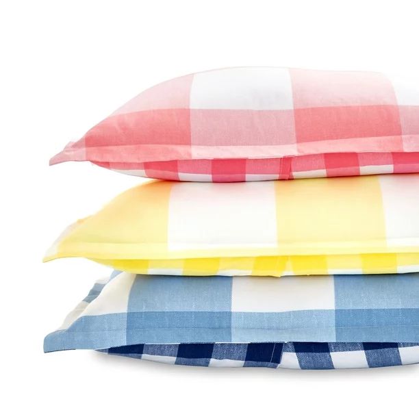 Gap Home Kids Gingham Reversible Organic Cotton Blend Comforter Set, Twin, Blue, 2-Pieces - Walma... | Walmart (US)