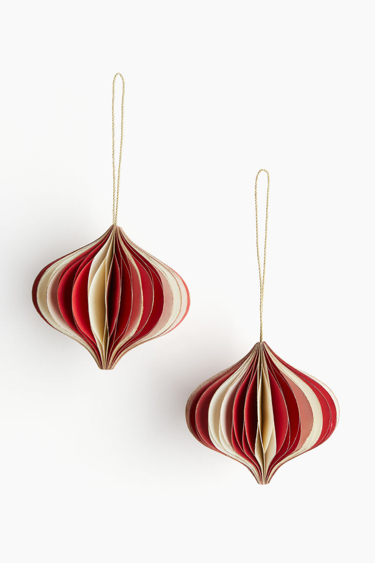 H & M - 2-pack Christmas Ornaments - Red | H&M (US + CA)