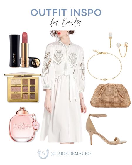 Get ready for Easter in style! Here's a white midi dress paired with neutral heels, gold accessories, and more!
#springfashion #outfitinspo #transitionalstyle #classiclook

#LTKstyletip #LTKbeauty #LTKSeasonal