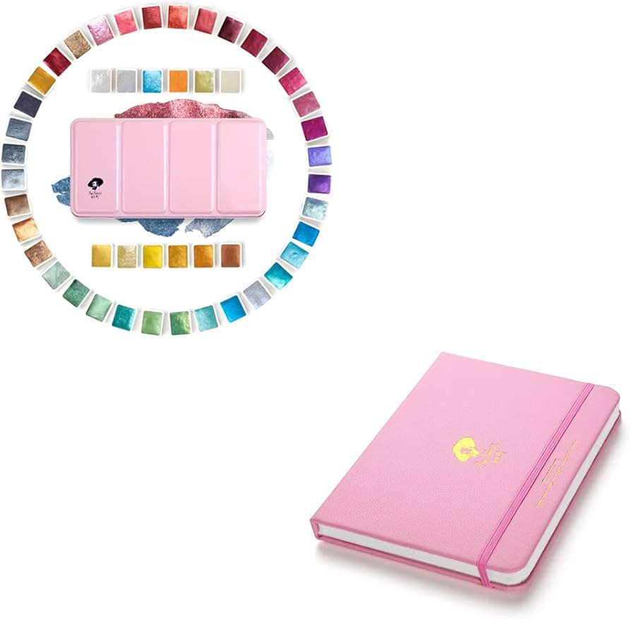 Paul Rubens Artist Grade Watercolor Paint Set, 48 Glitter Colors,Watercolor Paper Block,100% Cott... | Amazon (US)