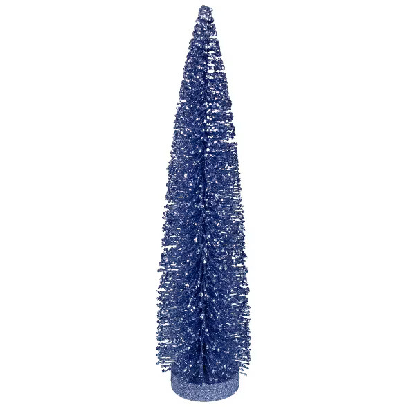 Northlight 12" Blue Glitter Plastic Sisal Christmas Tree Tabletop Decor | Target