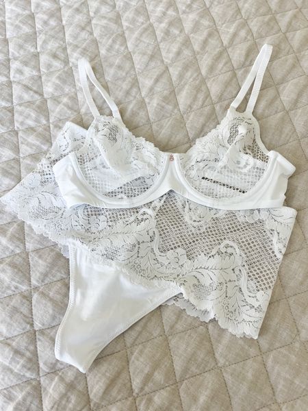 1 Lace Allure Unlined Bra in coconut adjustable straps
unlined lace demi bra
beautiful scooped neckline
with Matching high-waisted thong panty

#LTKfindsunder100 #LTKwedding #LTKover40