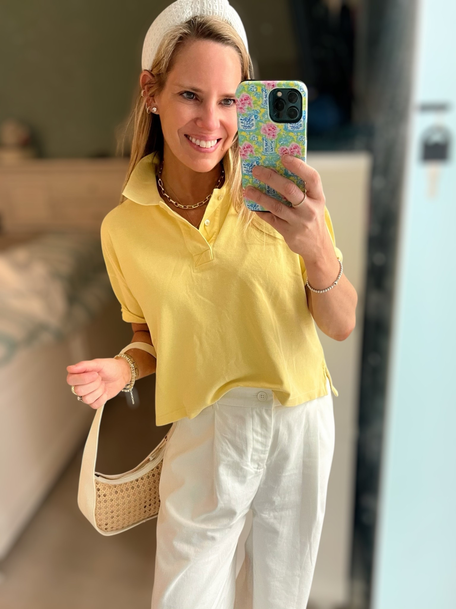 Code PREPPYREBEL for 10% off Melinda Maria Jewelry
Sunshine style meets classic cool!
This outfit is the definition of preppy polish ☀️ – a buttery yellow polo top paired with crisp white wide-leg trousers 🤍 for a clean, classic silhouette. I accessorized with gold Melinda Maria jewelry ✨ (use code PREPPYREBEL for 10% off!), a raffia shoulder bag 👜, and comfy gold buckle sandals ⭐️. Whether you’re headed to brunch, errands, or a weekend getaway, this is an easy go-to look you’ll want to repeat!

Wearing:
• Yellow cropped polo – size S 🌼
• White wide-leg pants – breezy & flattering 👖
• Melinda Maria gold chain necklace + bracelet 💛
• Raffia shoulder bag – lightweight + coastal ⛱️
• Gold double buckle sandals – comfy & chic 🩴
• Textured white headband – adds the cutest preppy touch 🎀

Style tip: A tucked or front-tied polo with wide-leg pants creates the perfect balance of structure and ease ✨


yellow polo outfit, wide-leg white pants, summer classic outfit, Melinda Maria jewelry, PREPPYREBEL discount, preppy summer look, coastal grandmother style, polished casual outfit, chic white trousers, raffia handbag outfit

#MelindaMaria #mymmloveletter #PREPPYREBEL #LTKpreppy #LTKsummerstyle #LTKunder100 #coastalcool #classicstyle #widelegpants #yellowandwhite #LTKjewelry #LTKcasualstyle

Serving up lemonade vibes all summer long! 🍋☀️

#LTKFindsUnder100 #LTKOver40 #LTKFindsUnder50
