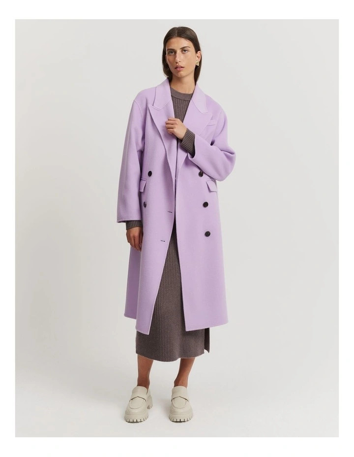 Double-Breasted Soft Coat in Lilac | Myer
