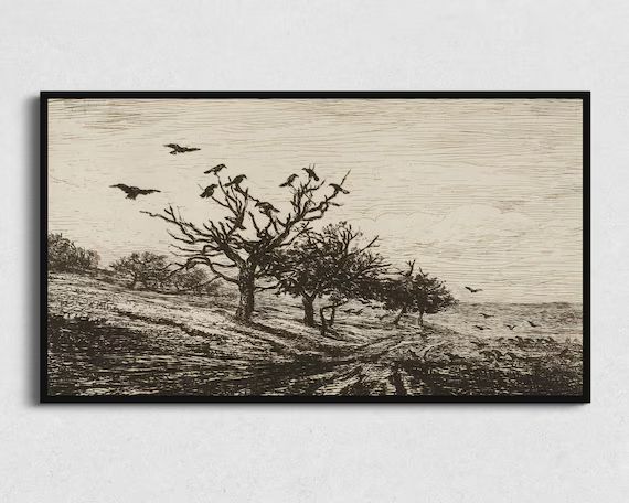 Halloween Samsung Frame TV Art  Crows in the Trees  Digital - Etsy | Etsy (US)