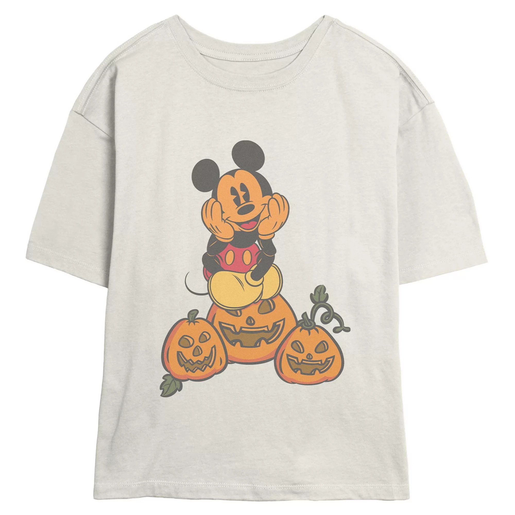 Juniors' Disney's Mickey Mouse with Jack-O-Lanterns Skimmer Graphic Tee | Kohl's