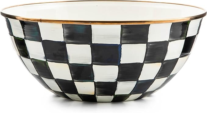 MACKENZIE-CHILDS Enamel Everyday Bowl, Serving Bowl for Entertaining, Large, Black-and-White Cour... | Amazon (US)