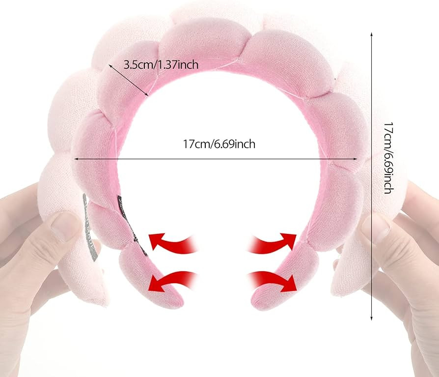 Spa Headband for Women, Makeup Headband Sponge Skincare Headband Soft Terry Cloth Fabric Hairband... | Amazon (UK)