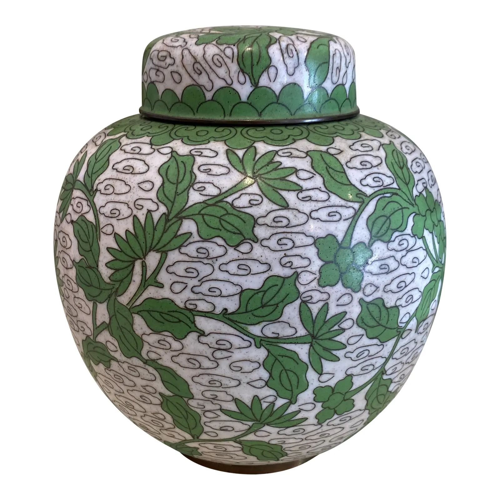 Vintage Mini Green Ginger Jar | Chairish