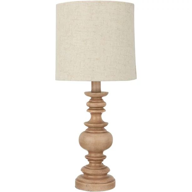 Mainstays Traditional Brown Washed Wood Table Lamp | Walmart (US)