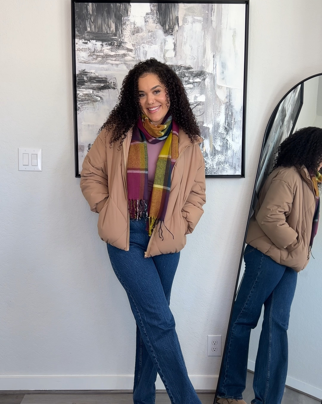 Amazon inspired winter outfit. Scarf styling. Mom approved outfit.

#LTKSeasonal #LTKStyleTip #LTKFindsUnder50