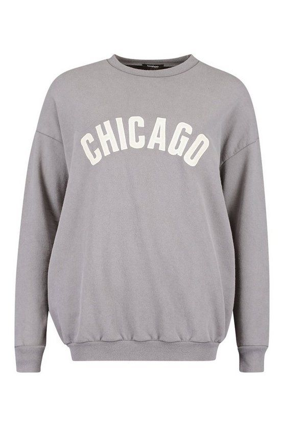 Chicago Washed Sweatshirt | Boohoo.com (US & CA)